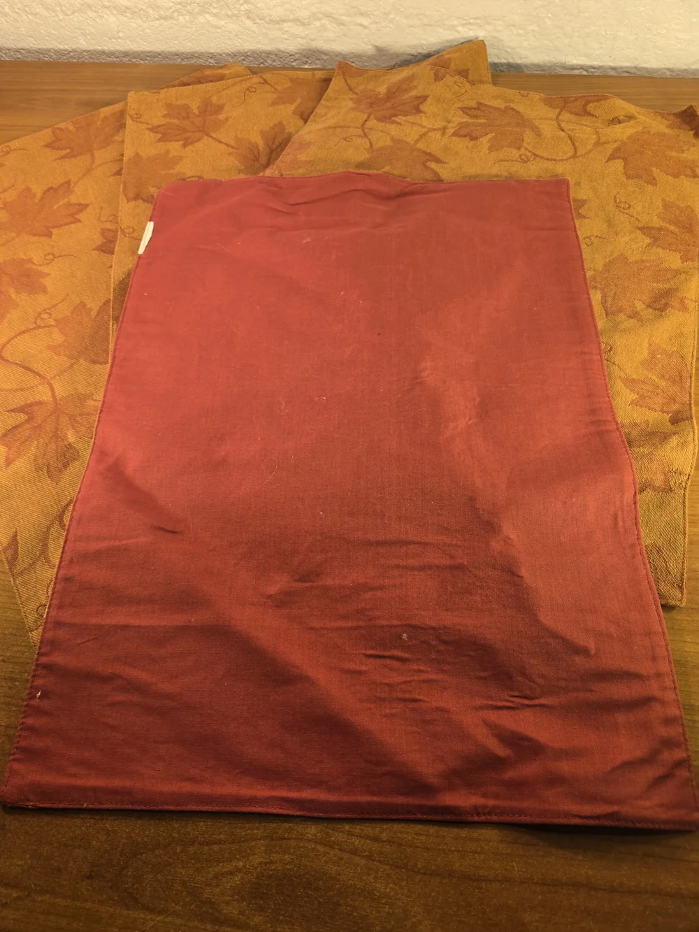 Lot of 4 Fall Placemats 100% Cotton Autumn Pumpkin Leaf Reversible